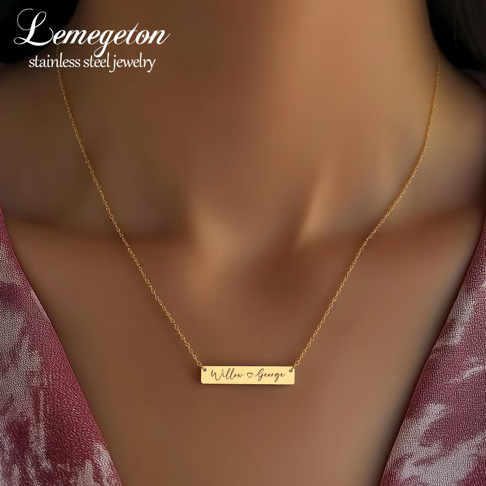 Handwriting Necklace Bar - قلادة اسم مخصصة بتصميم بسيط، قلادة