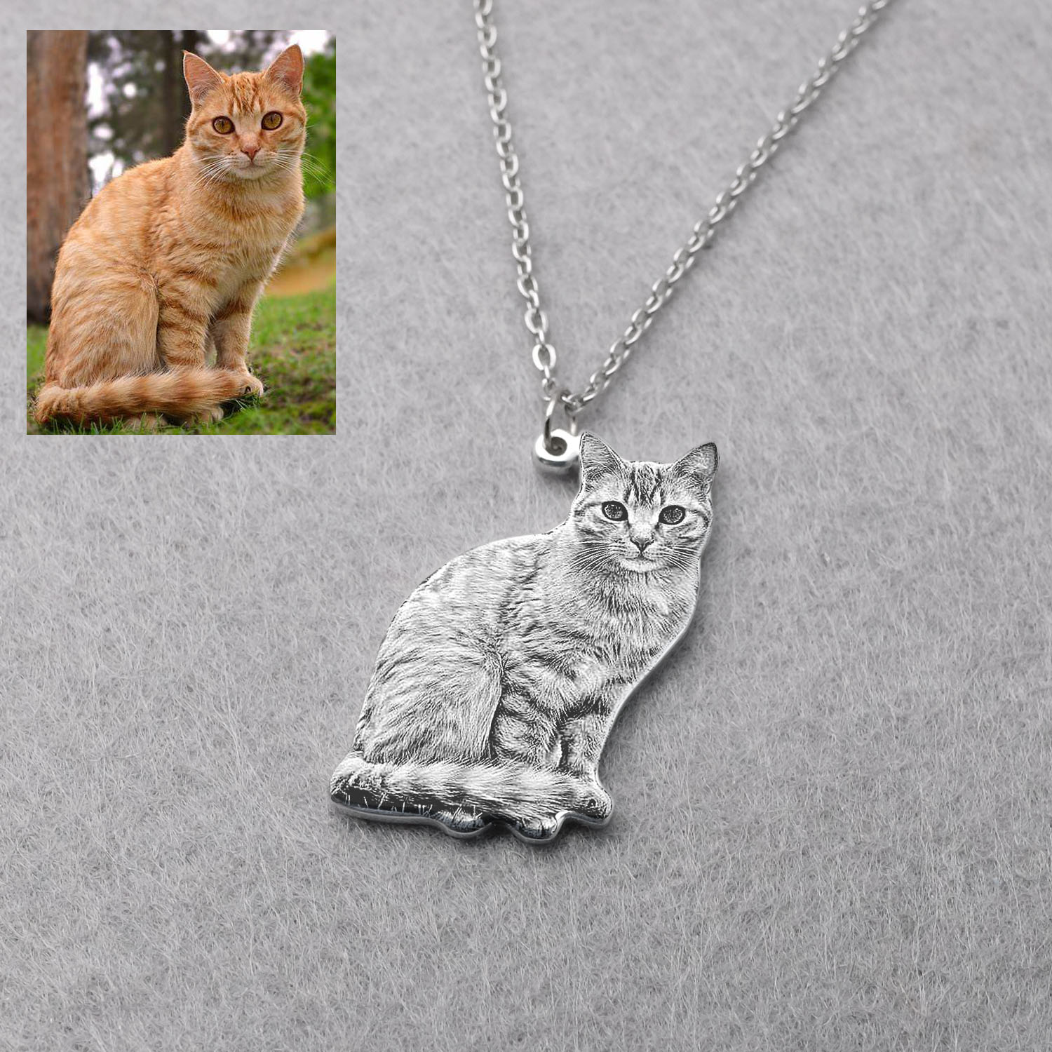 Pet Portrait Custom - قلادة مخصصة بصورة حيوانك الأليف، قلادة
